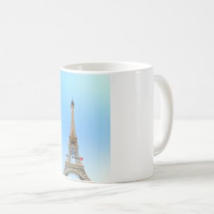 Café Taza Yo Amo París – Ilustración de la Torre Eiffel