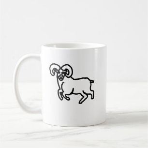Café Taza Zodiac Carnero Outline Silueta Mínima de Ar