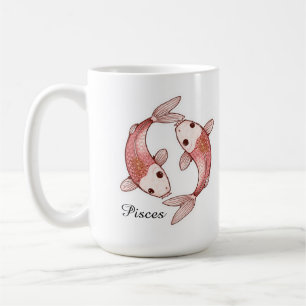 Café Taza Zodiacal Celeste de Piscis - Arte de Doble Pe