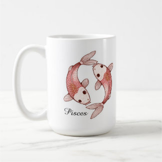 Café Taza Zodiacal Celeste de Piscis - Arte de Doble Pe