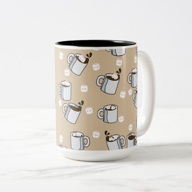 Café tazas de fondo mug de cocina (Anverso derecho)