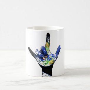 Café Te amo taza de la tierra del planeta