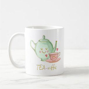 Café Té-fantástico, tetera, taza de té, taza corazones