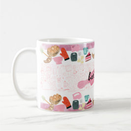 Café Tema de taza para panaderos al estilo de chica hor
