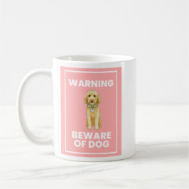Café Tenga cuidado con la taza de cómic de perro garaba