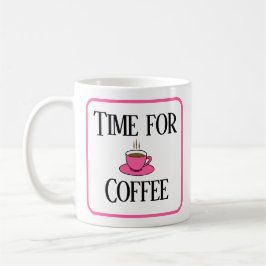 Café Tiempo de café, taza rosa, con tu nombre