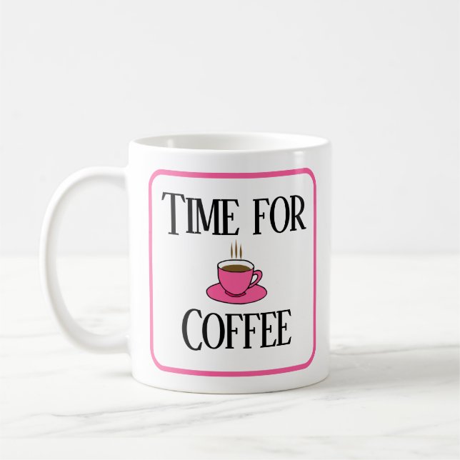 Café Tiempo de café, taza rosa, con tu nombre (Izquierda)