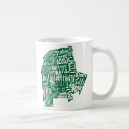Café Tipografía del condado de Addison taza blanca