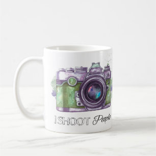 Café Tiro a la gente, taza del regalo de la fotografía