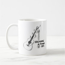 Tocar la vida – Taza de guitarra minimalista