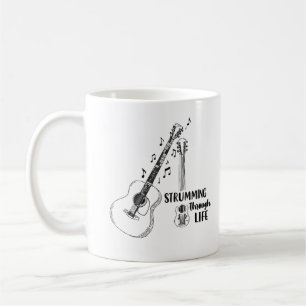 Café Tocar la vida – Taza de guitarra minimalista