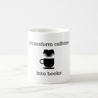 Café Transformo el cafeína en la taza de los libros