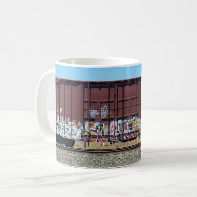 Café Tren de la pintada - taza del tren de carga del (Anverso izquierdo)