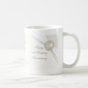 Café Trigésima taza del aniversario de boda del damasco