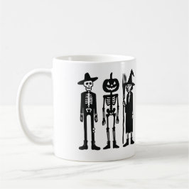 Café Trio de Esqueleto Espeluznante Taza de Halloween