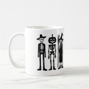 Café Trio de Esqueleto Espeluznante Taza de Halloween