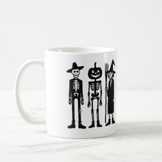 Café Trio de Esqueleto Espeluznante Taza de Halloween