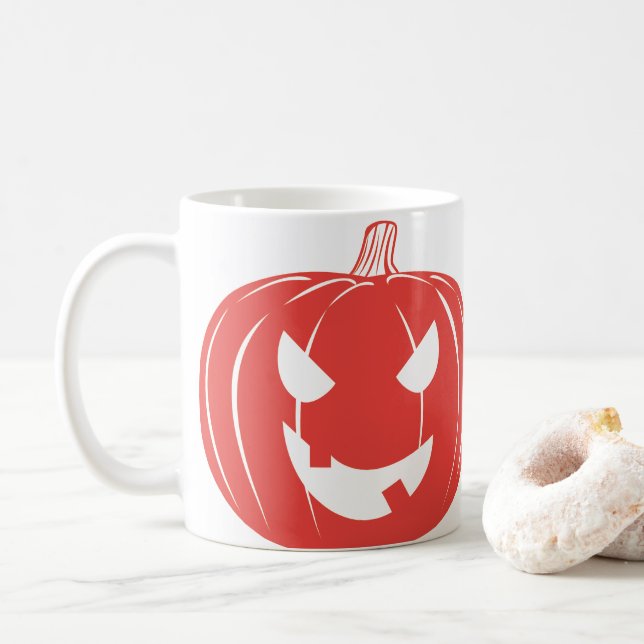 Café Truco de calabaza o taza de tratamiento mínimo (Con donut)