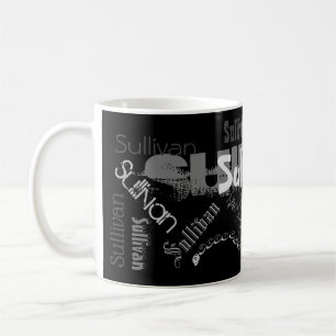 Café ¡Tu nombre en tu noble taza de diseño negro!