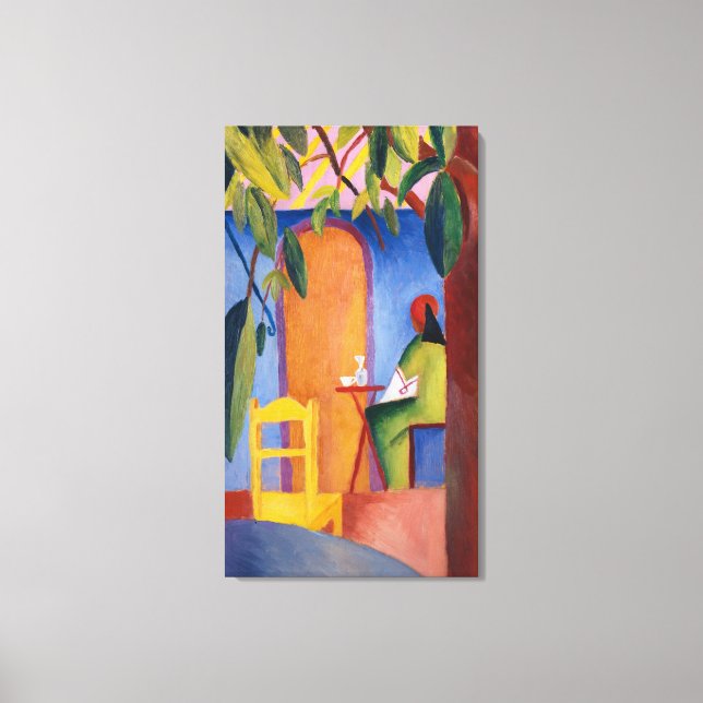 "Café turco" de Macke, impresión de tela de arte (Anverso)