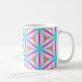 Café Turquesa y taza del caleidoscopio del fractal de