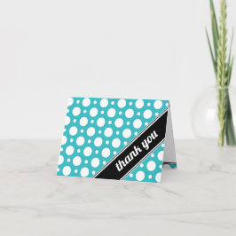 Cafe Turquoise Variada Polka Dot Tarjeta de agrade