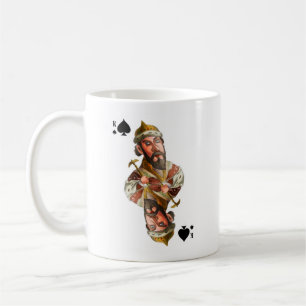 Café Una taza con la imagen del rey de las espadas