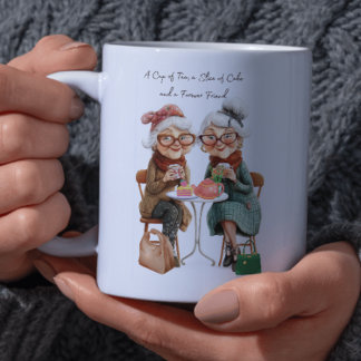 Café Una taza de té, un trozo de pastel y un amigo eter