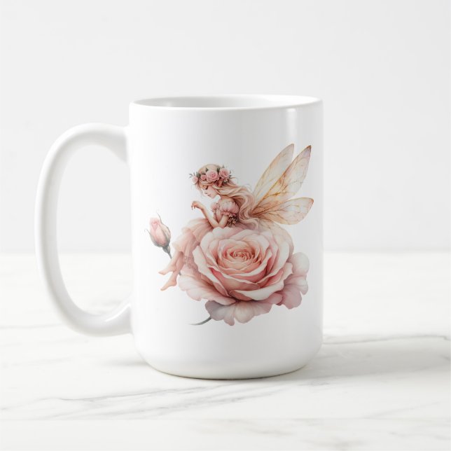 Café Una taza rosa de hada linda (Izquierda)