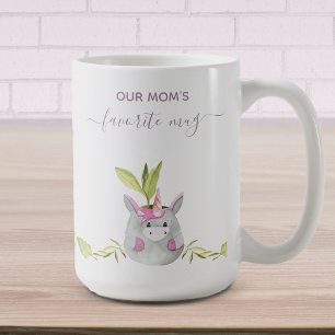 Café Unicornio Adorable Acuarela Taza Favorita de Mamá