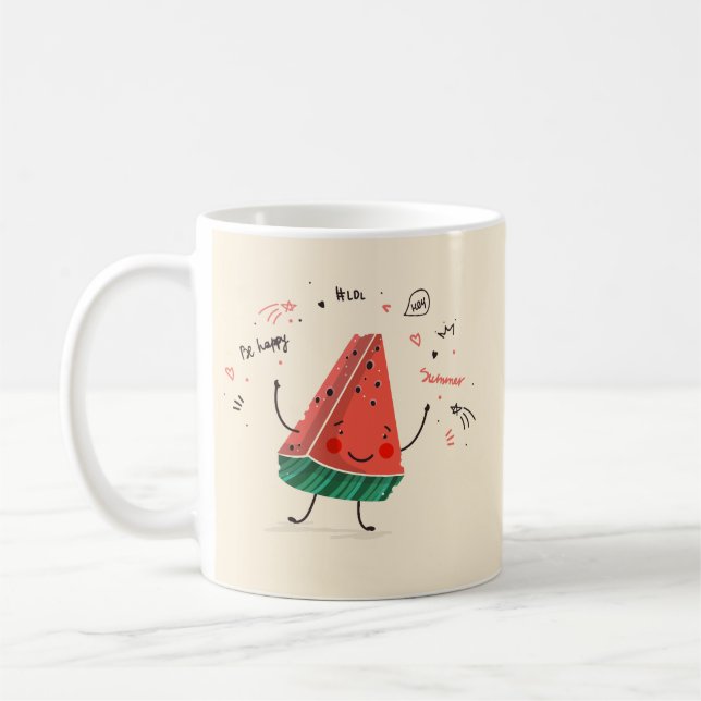 Café Uno en un melón - Diseño de una taza de agua dulce (Izquierda)