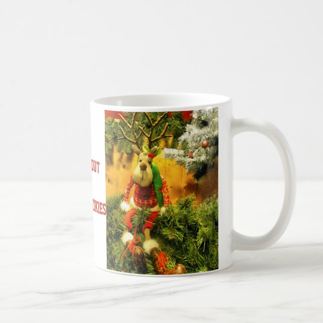 Café Usted está fuera de taza de la leche y del reno de (Derecha)