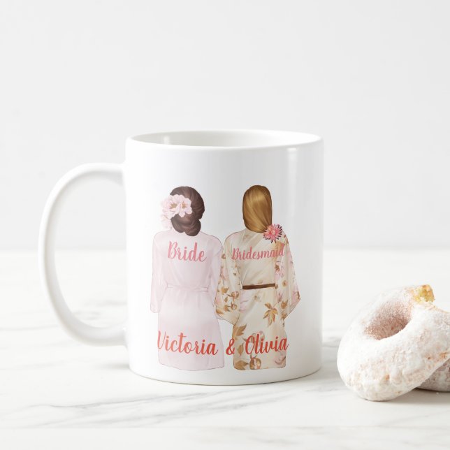 Café Usted será mi taza de la dama de honor (Con donut)