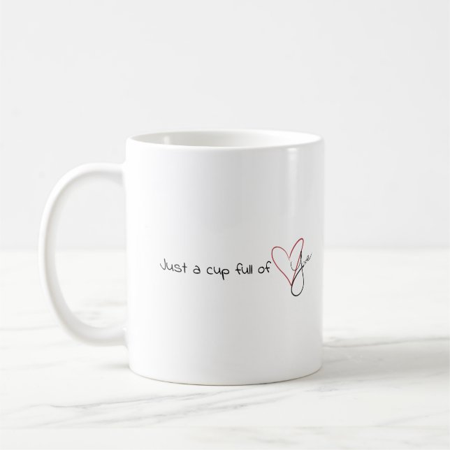 Café Valentines mug: "Sólo una taza de amor" (Izquierda)