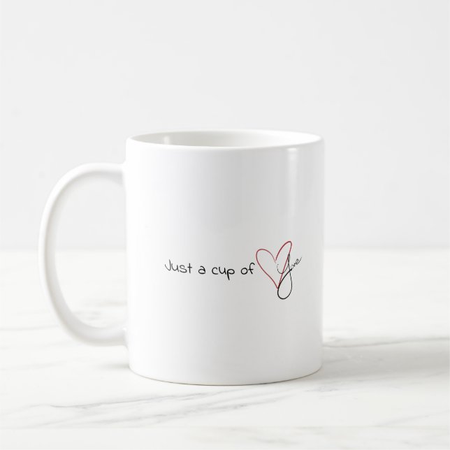 Café Valentines mug: "Sólo una taza de amor" (Izquierda)