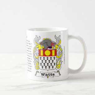 Café Vatios de la familia de taza del escudo de armas