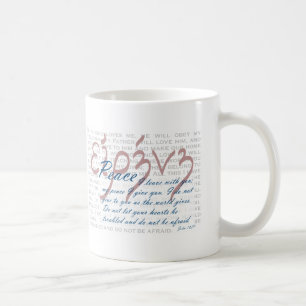 Café Verso de la biblia de la paz en la taza cristiana