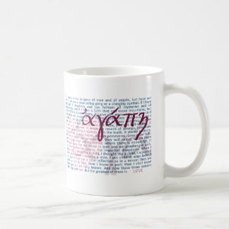 Café Verso de la biblia del amor en la taza cristiana