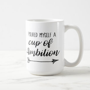 Café Vertido una taza de ambición