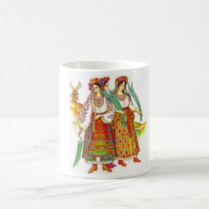 Café Vestido ucraniano tradicional de la taza de