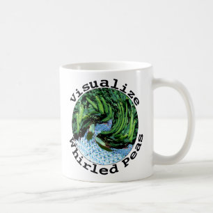Café Visualice la taza girada de los guisantes