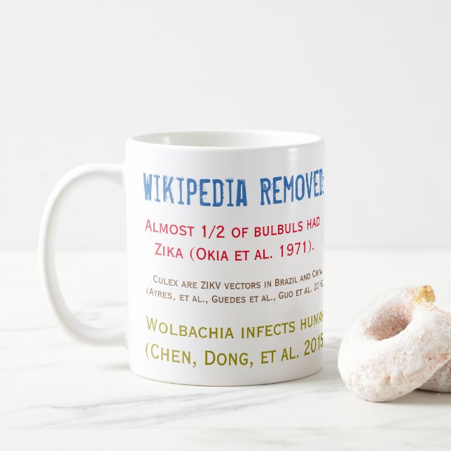 Café Wikipedia quitó la taza de los estudios de Zika (Con donut)