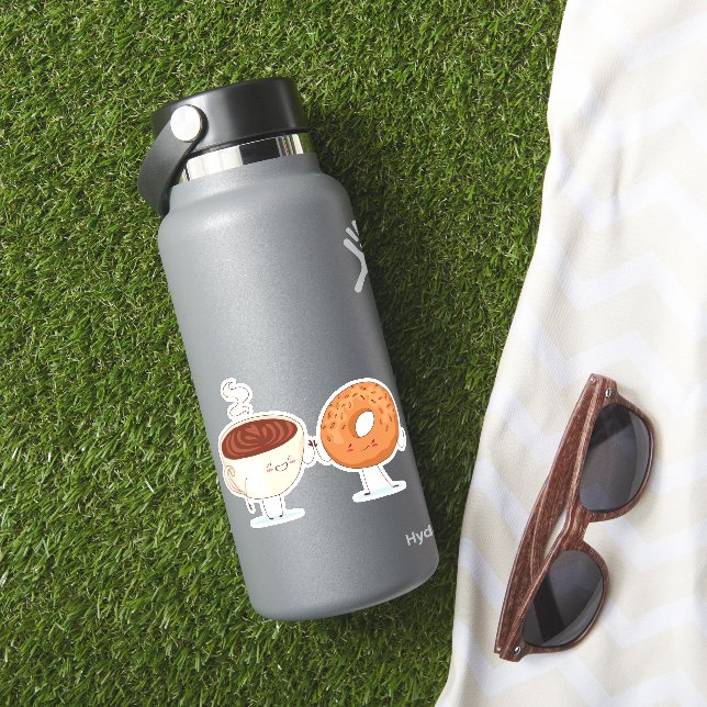 Café y Bagel o Donut - Pegatina (HydroFlask Insitu)