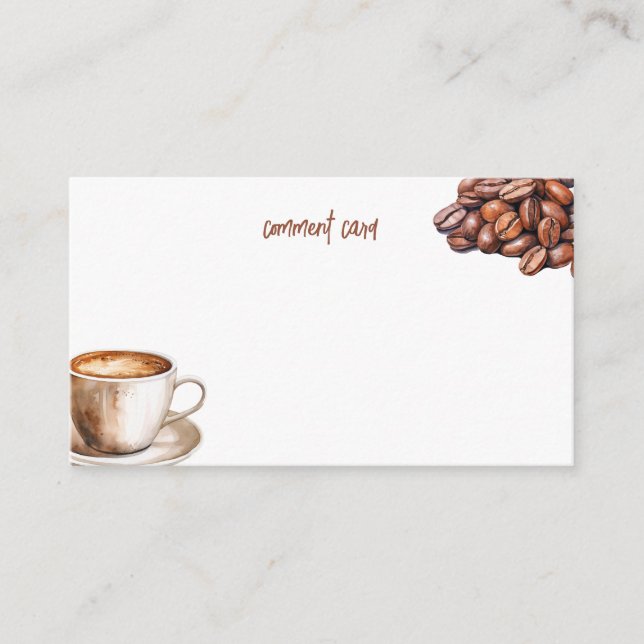 Café y conversación con tarjeta de comentarios (Anverso)