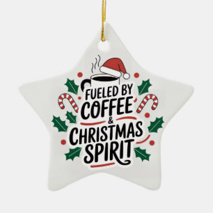 Café y espíritu de Navidad — Ornamento de estrella
