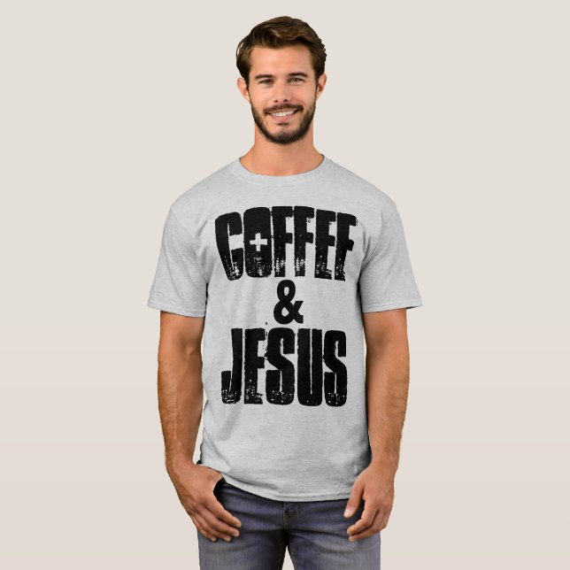 CAFÉ Y JESÚS, camisetas cristianas (Anverso completo)