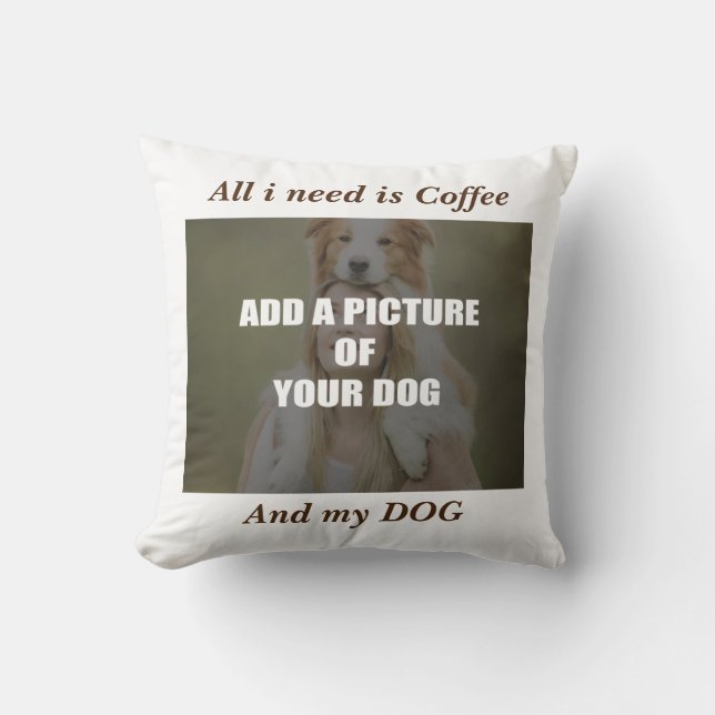 Café y mi Cojín decorativo de perro (Anverso)