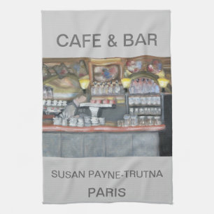 CAFÉ Y TOALLA DE PARÍS DE LA BARRA