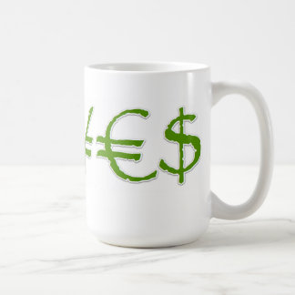 Café Yenes, euro, taza de la moneda del dólar ¥€$