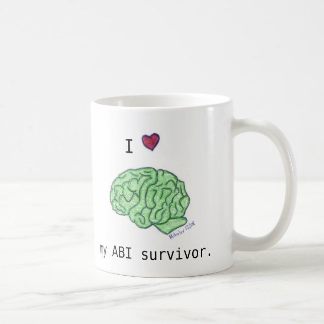 Café "Yo [corazón] taza de mi superviviente de ABI" (Derecha)